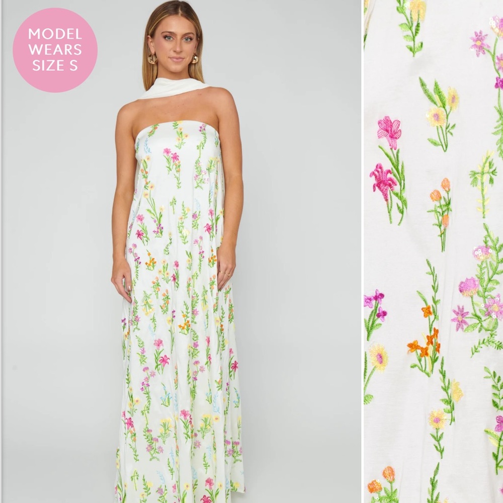 Show Me Your Mumu Floral Strapless Maxi Dress